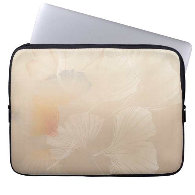 Ginkgo Biloba Botanische Abstracte grafische kunst Laptop Sleeve (Voorkant)