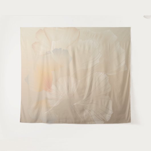 Ginkgo Biloba Botanische Abstracte grafische kunst Wandkleed (Voorkant (horizontaal))