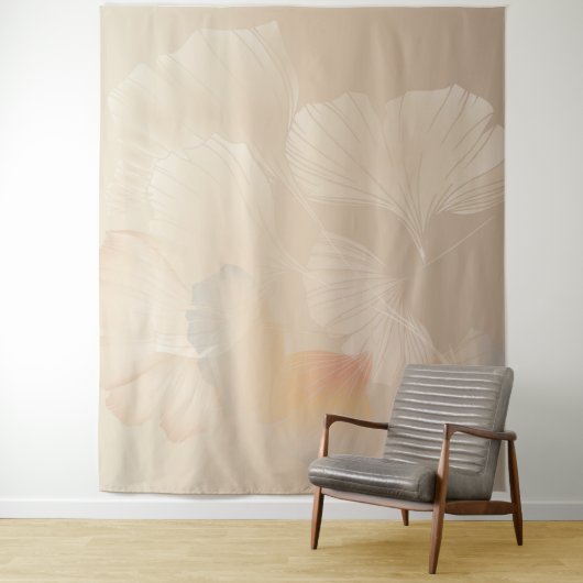 Ginkgo Biloba Botanische Abstracte grafische kunst Wandkleed (In situ)