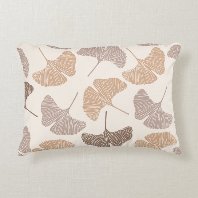 Ginkgo biloba: droog naadloos design. accent kussen (Voorkant)