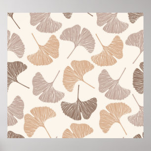 Ginkgo biloba: droog naadloos design. poster