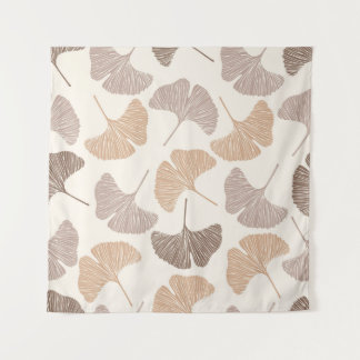 Ginkgo biloba: droog naadloos design. wandkleed