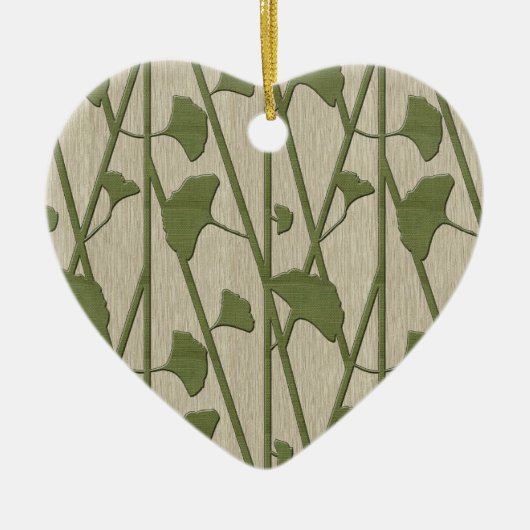ginkgo biloba keramisch ornament (Voorkant)