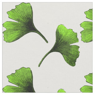 Ginkgo Biloba laat botanische kunstpatronen over Stof