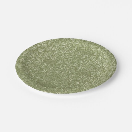 Ginkgo biloba leaf op Avocado green Papieren Bordje (Gekanteld)