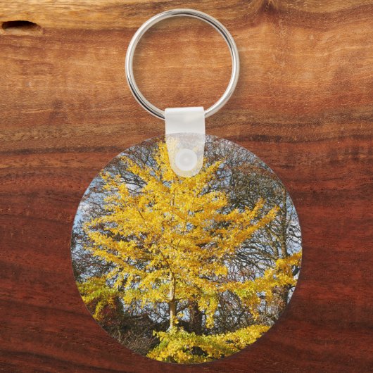 Ginkgo Biloba Tree Keyring Sleutelhanger (Voorkant)