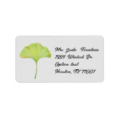 Ginkgo biloba waterverf die postlabel schilderen etiket (Voorkant)