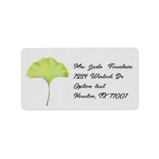 Ginkgo biloba waterverf die postlabel schilderen etiket