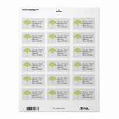 Ginkgo biloba waterverf die postlabel schilderen etiket (Full Sheet)