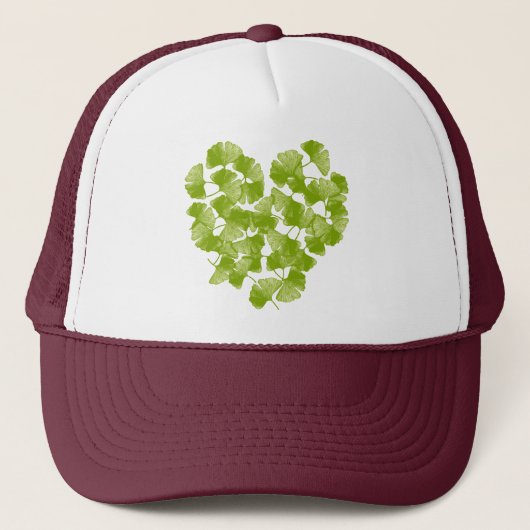 Ginkgo Blad Hart Trucker Pet (Voorkant)
