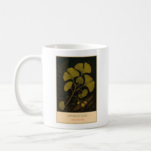 Ginkgo-blad – Vintage botanische mok (Links)