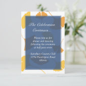 Ginkgo-bladeren blauw huwelijksenvelop kaart (Staand voorkant)