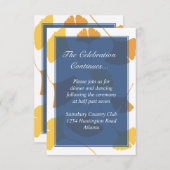 Ginkgo-bladeren blauw huwelijksenvelop kaart (Voorkant / Achterkant)