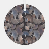Ginkgo bladeren: elegant natuurlijk patroon. glas ornament (Achterkant)