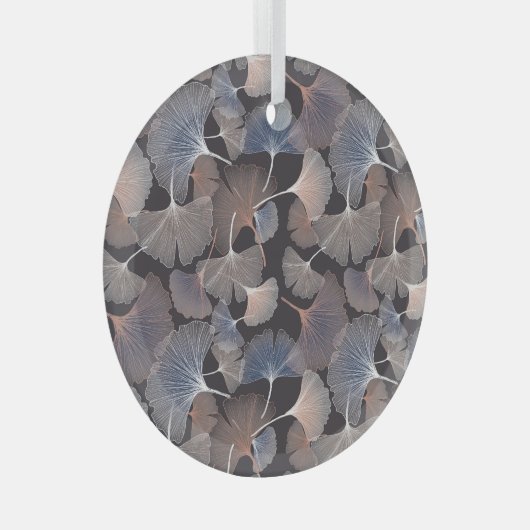 Ginkgo bladeren: elegant natuurlijk patroon. glas ornament (Voorkant Rechts)