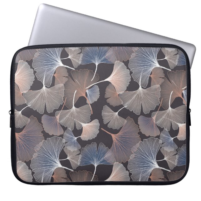 Ginkgo bladeren: elegant natuurlijk patroon. laptop sleeve (Voorkant)