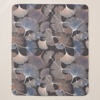 Ginkgo bladeren: elegant natuurlijk patroon. sherpa deken