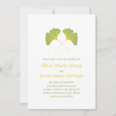 Ginkgo bladeren en goud geometrische kaart (Voorkant)