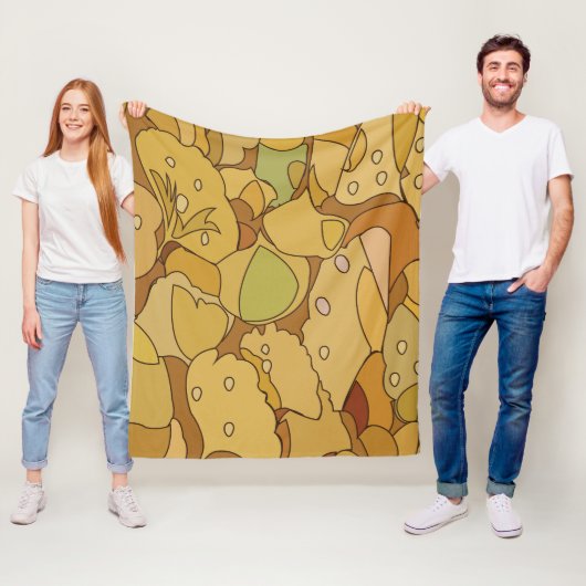 Ginkgo Bladeren Fleece Deken (In situ)