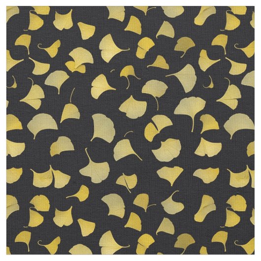 Ginkgo Bladeren - Geel Stof (Close Up)