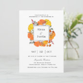 Ginkgo Bladeren Herfst Bruiloft  Aankondiging (Staand voorkant)