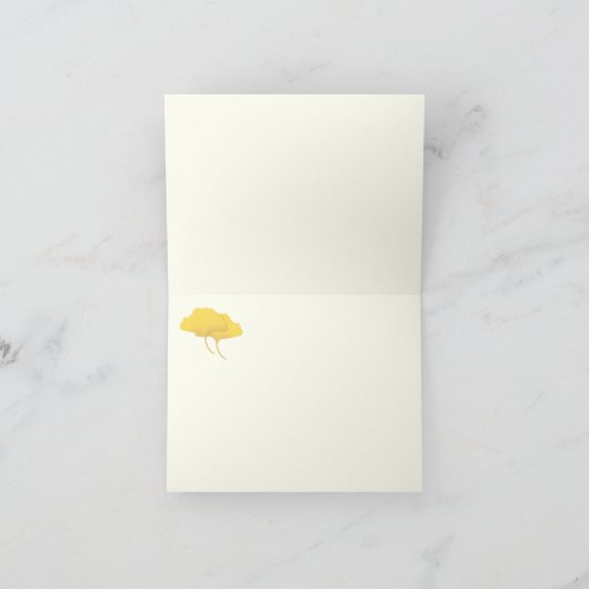 Ginkgo-bladeren in de herfst bedankkaart (Binnen)