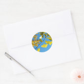 Ginkgo-bladeren in de herfst ronde sticker (Envelop)