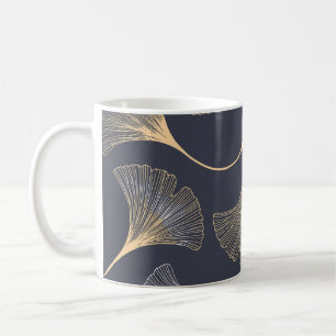 Ginkgo bladeren naadloos bloemenpatroon koffiemok
