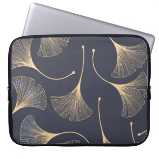 Ginkgo bladeren naadloos bloemenpatroon laptop sleeve