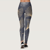 Ginkgo bladeren naadloos bloemenpatroon leggings (Achterkant)