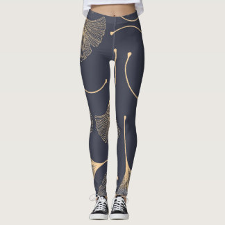 Ginkgo bladeren naadloos bloemenpatroon leggings