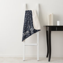 Ginkgo Bladeren Navy En Koraal Familie Monogram