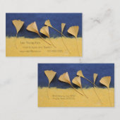 Ginkgo-bladeren op handgemaakt papier moeder contactkaartje (Voorkant / Achterkant)