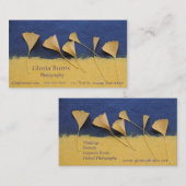 Ginkgo-bladeren op handgemaakt papier visitekaartje (Voorkant / Achterkant)