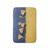 Ginkgo-bladeren op handgemaakte papieren texturen badmat (Voorkant Verticaal)