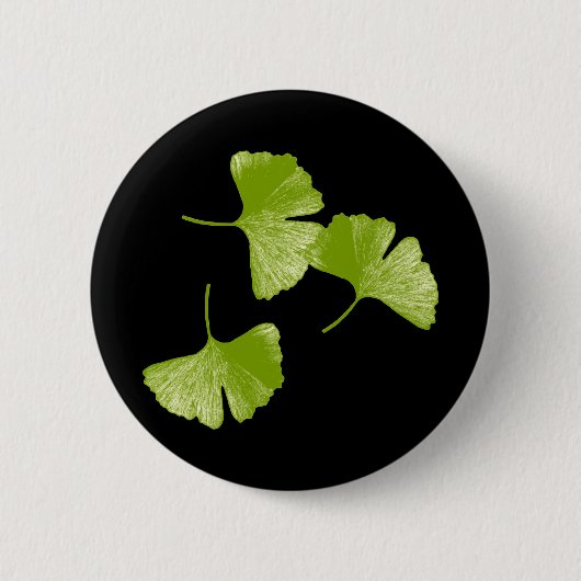 Ginkgo Bladeren Ronde Button 5,7 Cm (Voorkant)