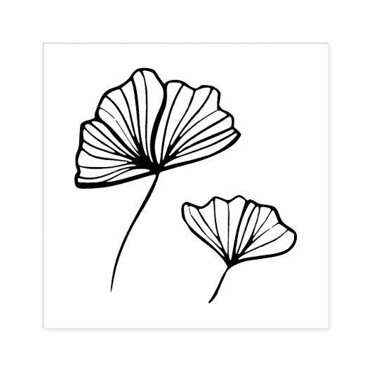 Ginkgo bladeren rubberstempel (Afrduk)