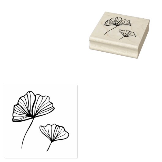 Ginkgo bladeren rubberstempel (Gestempeld)