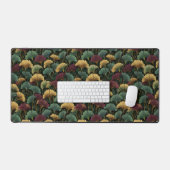 Ginkgo-bladpatroon turquoise rood bureaumat (Keyboard & Muis)