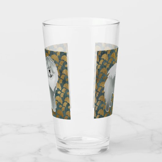GINKGO Blue Chow 16 oz design voor & achter Glas (Links)