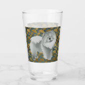 GINKGO Blue Chow 16 oz design voor & achter Glas (Voorkant)