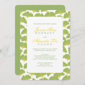 Ginkgo boom lente groene bruiloft kaart (Voorkant / Achterkant)