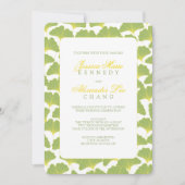 Ginkgo boom lente groene bruiloft kaart (Voorkant)