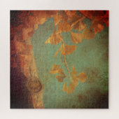 ginkgo-boomgoud en groen oosters legpuzzel (Horizontaal)