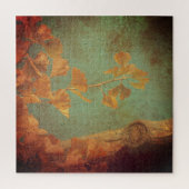 ginkgo-boomgoud en groen oosters legpuzzel (Verticaal)