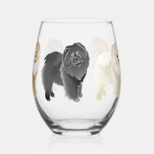 GINKGO CHOW 5 vachtkleuren Stemless Wijnglas Wijnglas Zonder Voet (Achterkant)
