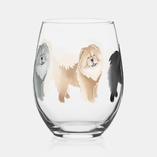 GINKGO CHOW 5 vachtkleuren Stemless Wijnglas Wijnglas Zonder Voet (Links)