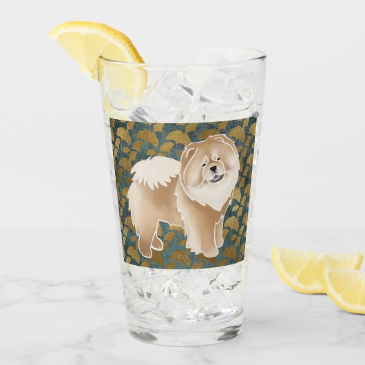 GINKGO Cinnamon Chow 16 oz design voor- en achterz Glas (Voorkant ijs)