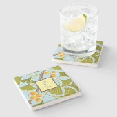 Ginkgo Dance Monogram Letter E Stenen Onderzetter (Zijkant)