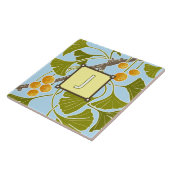 Ginkgo Dance Monogram Letter J Tegeltje (Zijkant)